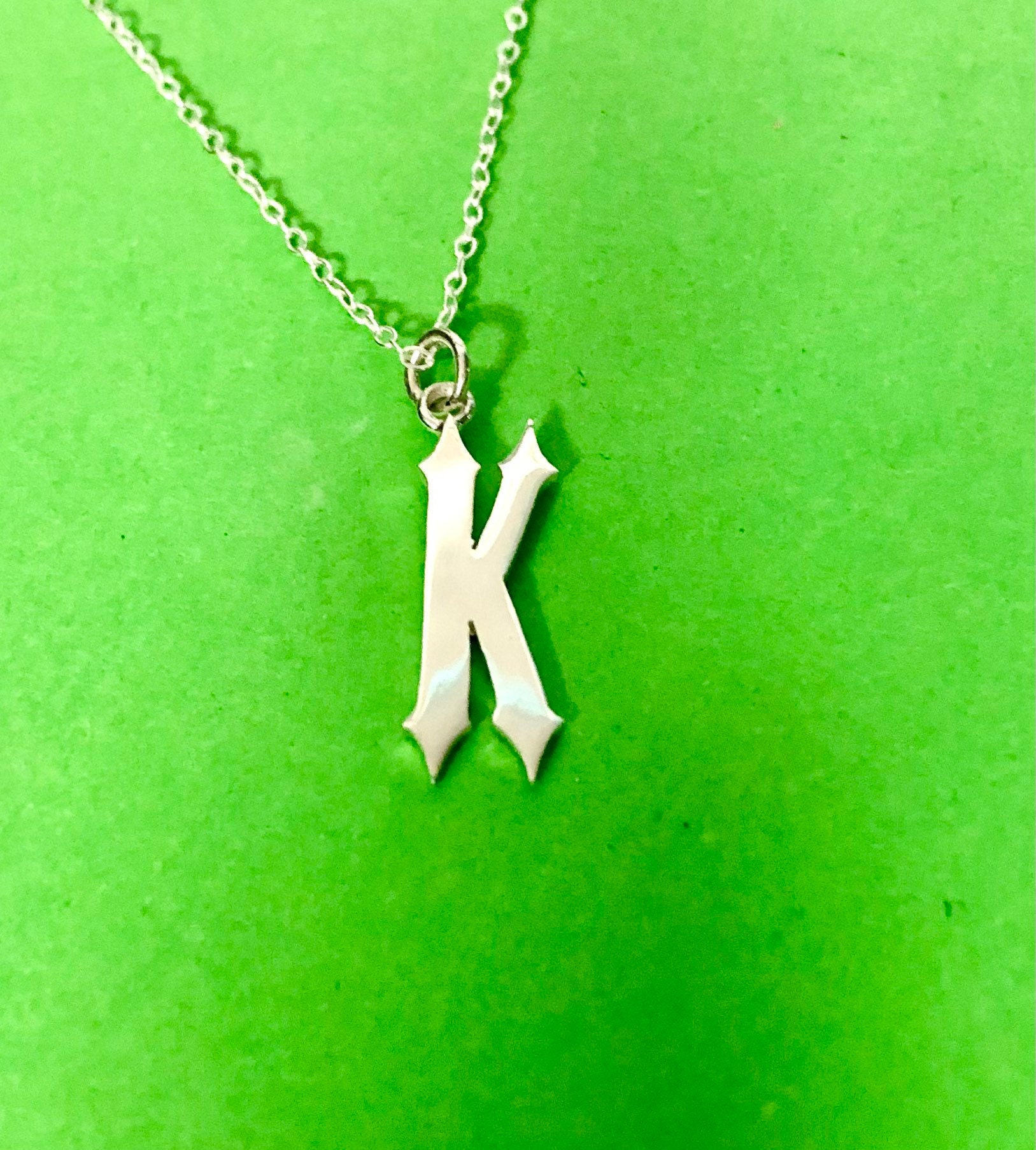 Trapstar Pendant Handmade Sterling Silver Initial small Etsy