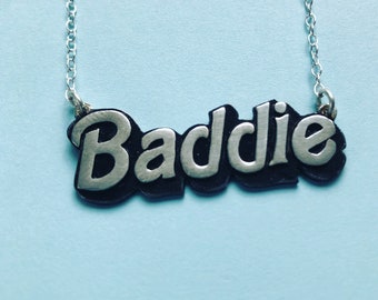 Baddie Barbie Pendant & chain handmade Sterling Silver