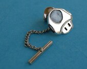 Mario mushroom tie tack Tie pin - handmade Sterling silver