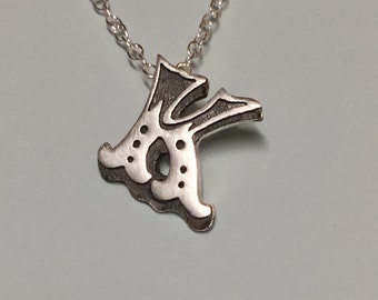 Handmade Sterling Silver Initial Pendant Necklace: Personalized Letter K Jewelry by Mr Beaujangles