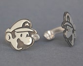 Mario and Luigi handmade Cufflinks - Sterling Silver