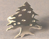 Cedar tree Cufflinks handmade Sterling Silver