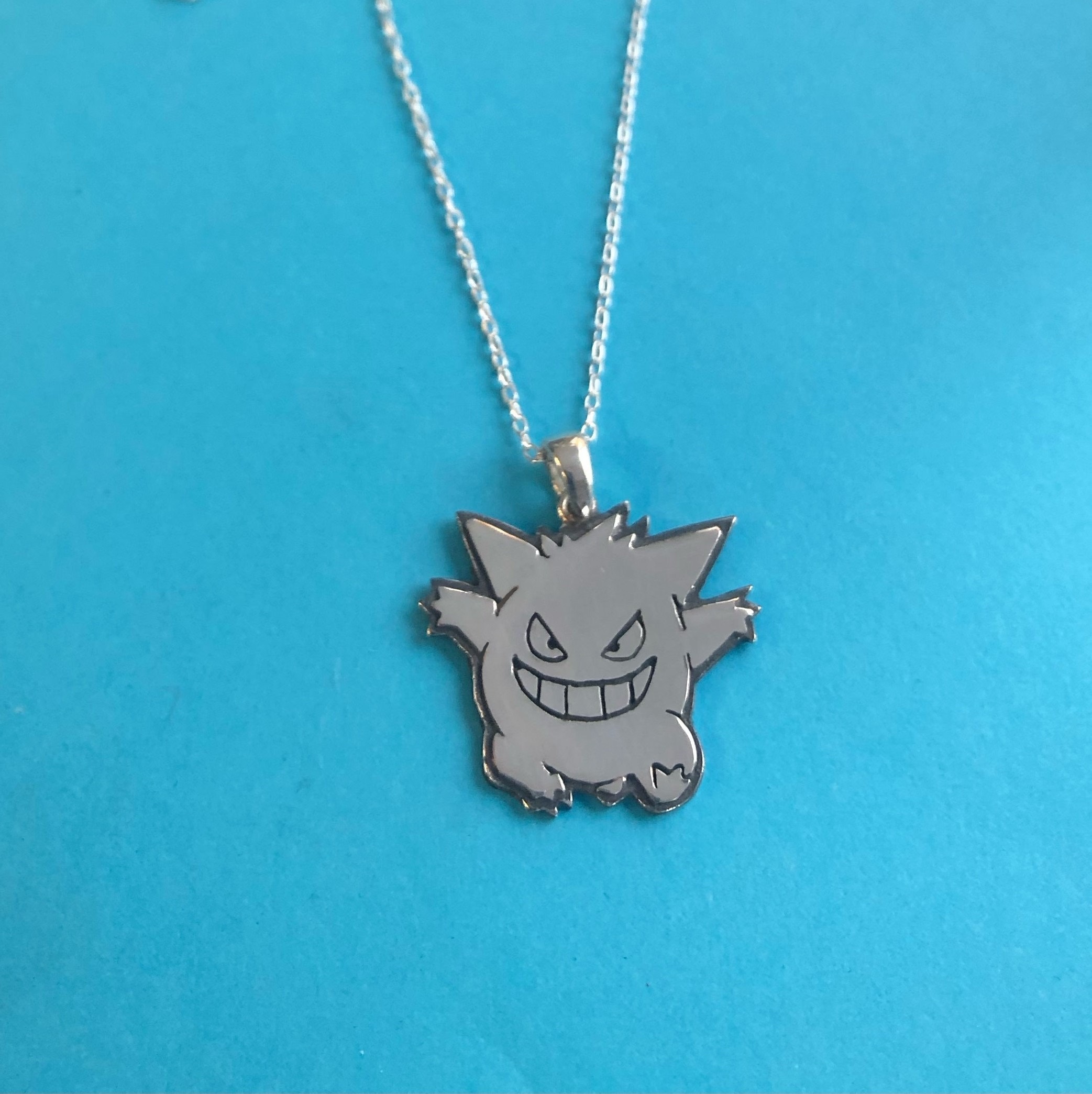 Gengar Pokemon Pendant Handmade Sterling Silver Etsy