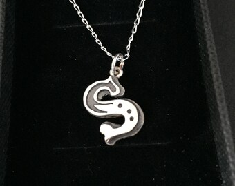 Initial Necklace, Solid sterling Silver Letter Necklace, Letter Necklace, Personalised Jewellery handmade S