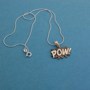 Pow necklace handmade Sterling silver and sterling silver chain image 3