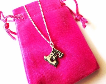 Handmade Sterling Silver Initial Necklace: Personalized Letter Pendant