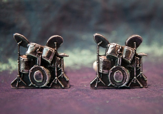 Drum cufflinks silver deals