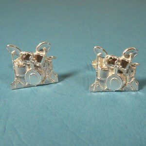 Drum kit Cufflinks handmade Sterling Silver image 4