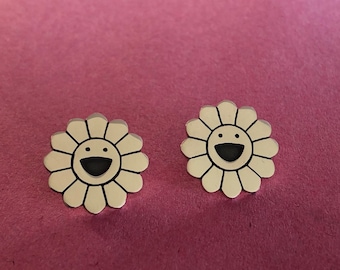 Earrings - Flower power  handmade Sterling silver studs Mr Beaujangles