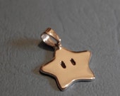 Mario star Pendant - handmade Sterling silver