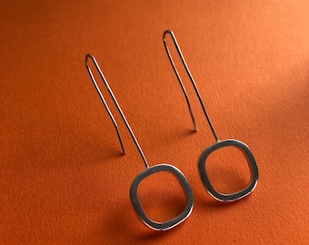 Handmade Sterling Silver Dangle Earrings: Modern Geometric Design By Mr Beaujangles