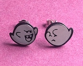 Super Mario boo earrings - handmade Sterling silver (small size)