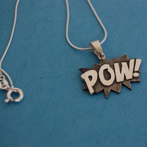 Pow necklace handmade Sterling silver and sterling silver chain image 2