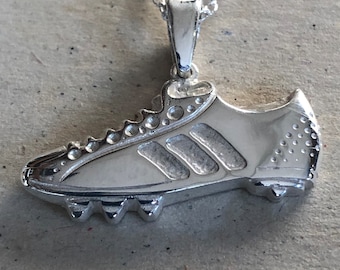 Football soccer boot Sterling Silver pendant handmade