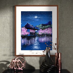 Original Cherry Blossom Trees - Original Acrylic Canvas Art Painting. 10x8. Home Decor. Wall Art.