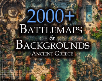 Cartes de bataille et arrière-plans Donjons et Dragons sur le thème de la Grèce antique | Cartes RPG numériques | Terrain imprimable pour jeu de rôle