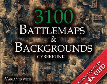 3100 Cyberpunk Battlemaps and Backgrounds (DnD Compatible) – Digital RPG Terrain Scenes