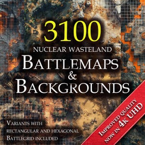 Mapas de batalha e planos de fundo de Dungeons and Dragons no tema Nuclear Wasteland | Mapas de RPG digitais | RPG terreno para impressão