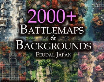 Cartes de bataille et arrière-plans Donjons et Dragons sur le thème du Japon féodal | Cartes RPG numériques | Terrain imprimable pour jeu de rôle