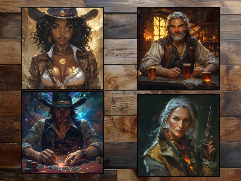 Wild West Rol 1300+ Wild West Character Portraits (digital) – Printable RPG Art for ...