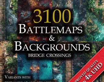 3100 Bridge Crossings Battlemaps and Backgrounds (DnD Compatible) – Digital RPG Terrain