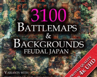3100 Feudal Japan Battlemaps and Backgrounds (DnD Compatible) – Digital RPG Terrain