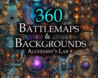 Dungeons and Dragons Battlemaps & Backgrounds in Alchemist's Lab theme | Digital RPG maps | Role playing printable terrain