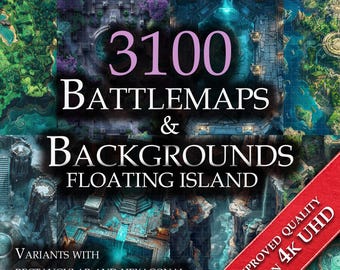 3100 Floating Islands Battlemaps and Backgrounds (DnD Compatible) – Digital RPG Terrain Scenes