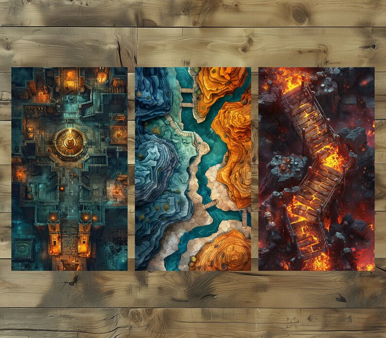 Ensemble de cartes de bataille et d'arrière-plans Donjons et Dragons Cartes RPG numériques Terrain imprimable pour jeu de rôle image 10