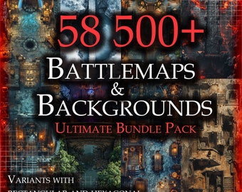 Ensemble de cartes de bataille et d'arrière-plans Donjons et Dragons | Cartes RPG numériques | Terrain imprimable pour jeu de rôle
