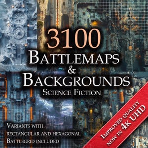 Dungeons and Dragons Battlemaps en Achtergronden in Science Fiction-thema | Digitale RPG-kaarten | Rollenspel afdrukbaar terrein