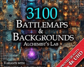 3100 Alchemist's Lab Battlemaps and Backgrounds (DnD Compatible) – Digital RPG Terrain