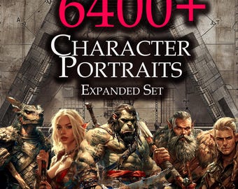 6400+ Character Portraits – Expanded Set (DnD Compatible) Digital Printable RPG Art
