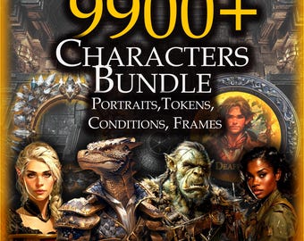 TTRPG Character Bundle: 9900+ Portraits, Tokens, Frames and Condition Markers (Digital)