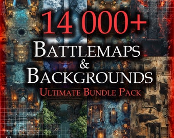 Paquete de mapas de batalla y fondos de mazmorras y dragones | Mapas RPG digitales | Terreno imprimible de juego de rol