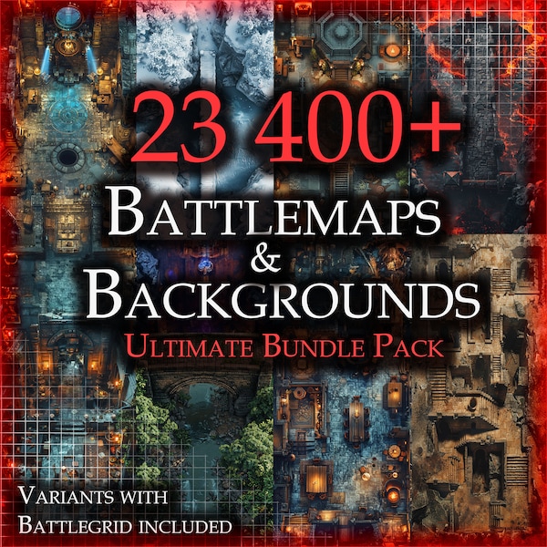 Dungeons and Dragons Battlemaps & Backgrounds Bundle | Digital RPG maps | Role playing printable terrain