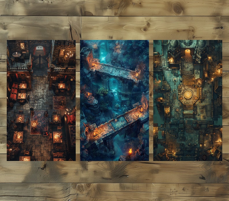 Ensemble de cartes de bataille et d'arrière-plans Donjons et Dragons Cartes RPG numériques Terrain imprimable pour jeu de rôle image 2