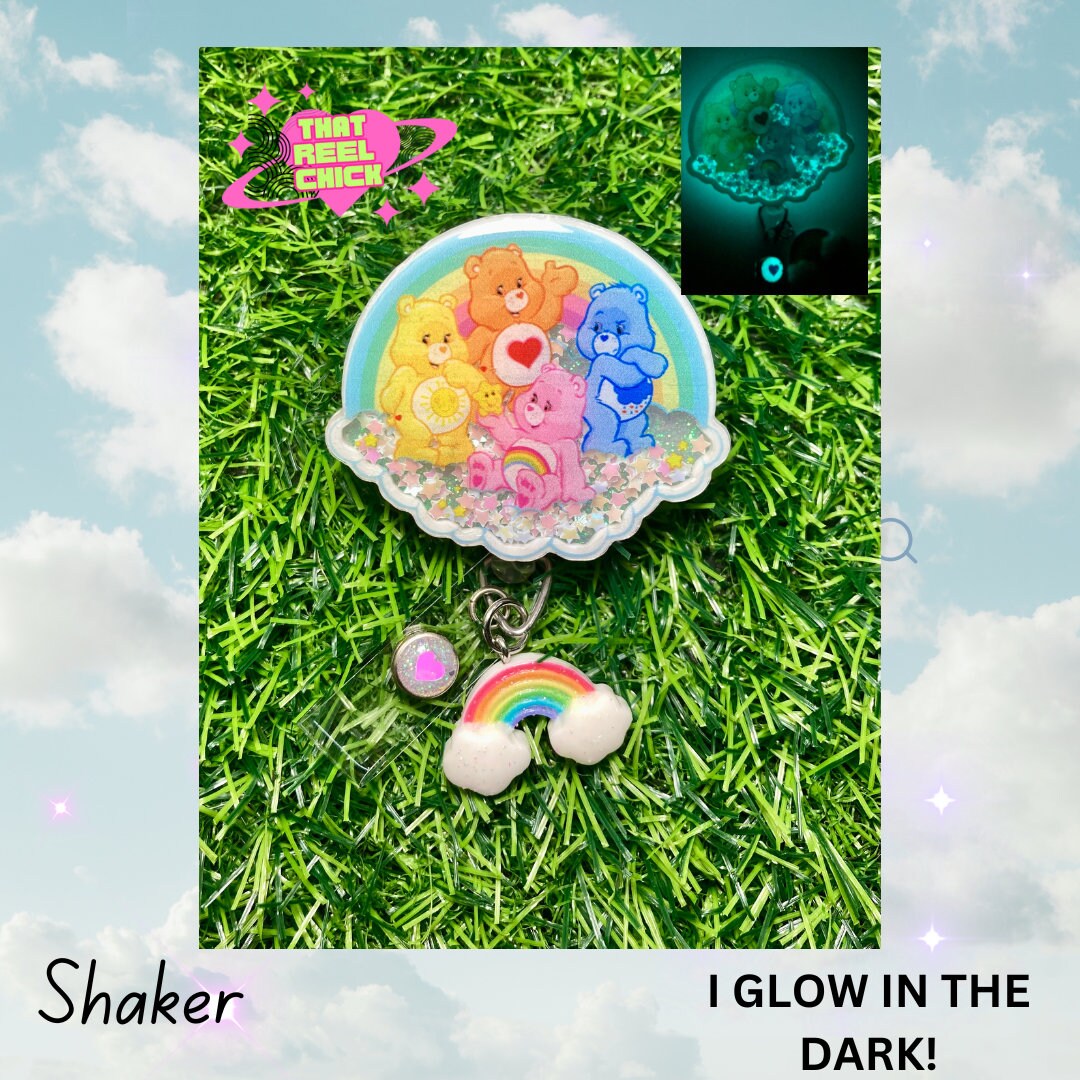 Shaker Care Bear Badge Reel, Cartoon Badge Reel, Pediatrics Badge Reel