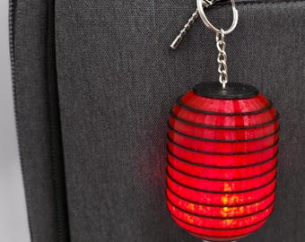 Rechargeable Paper Lantern Keychain Light - Water-Resistant, Shockproof Safety Accessory for Festivals