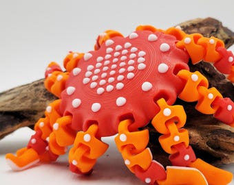 Articulated Sunstar Fidget Toy: 3D Printed Ocean Lover Gift