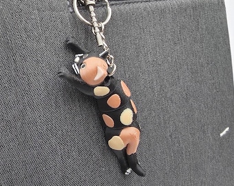 Tortoiseshell Cat Flexible Fidget Keychain - Miniature Gift for Calico Lovers