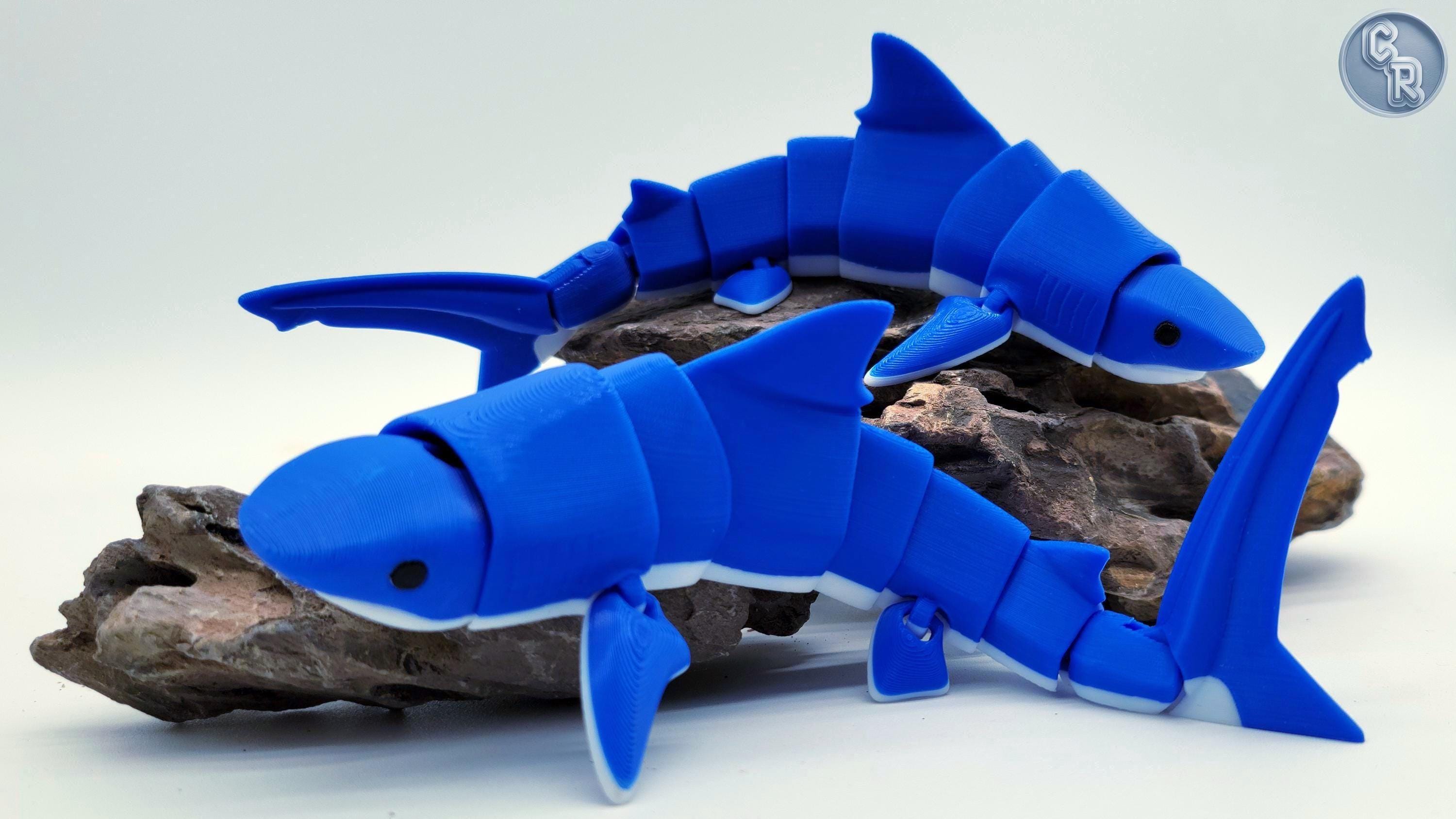 3D Printed Blue Mako Shark Fidget Toy - Marine Biology Gift and