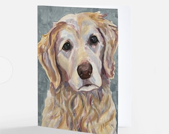 Golden Retriever Note Cards (6) - fine art blank folded note cards, with envelopes, reprinted by artist
