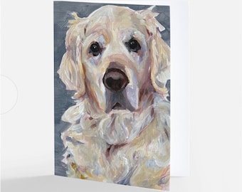 Golden Retriever Note Cards (6) - fine art blank folded note cards, with envelopes, reprinted by artist