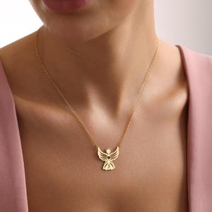 Angel Necklace Minimalist Guardian Angel Necklace,Christmas Angel Necklace,First Christmas Gift,Dainty Angel Baby Pendant,Holiday Gift