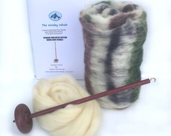 Drop Spindle Spinning Kit "Birch Trees" Available in Either Top or Bottom Whorl, Free shipping in USA!