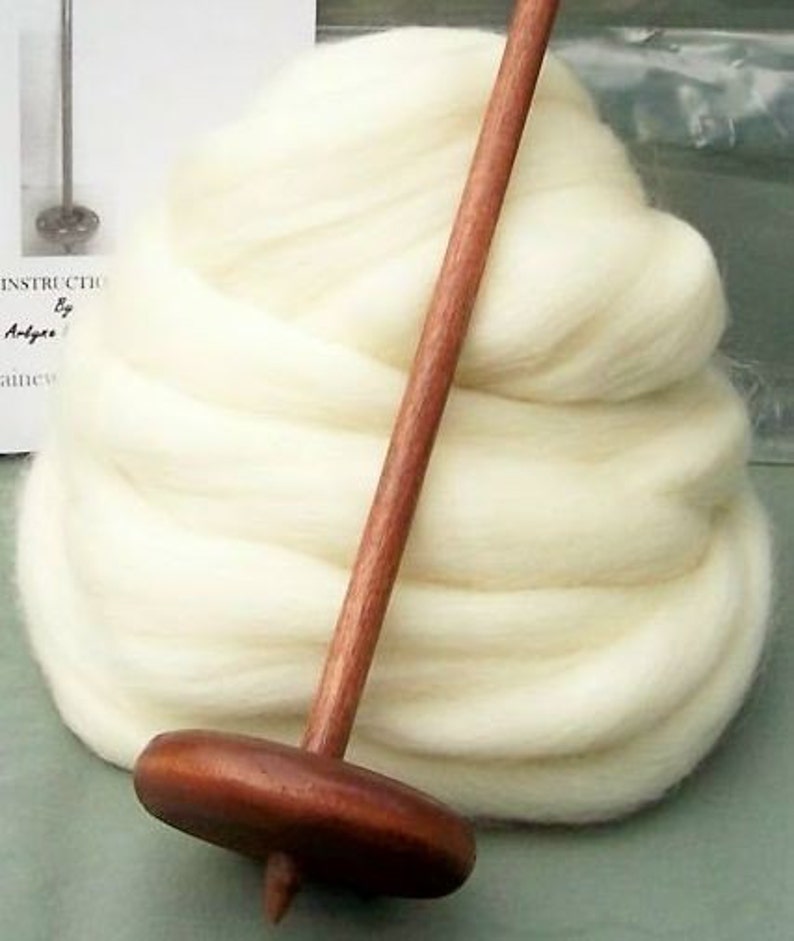 Large Spindle Drop Spindle Basic Yarn Spinning Kit Available in Either Top Or Bottom Whorl image 2