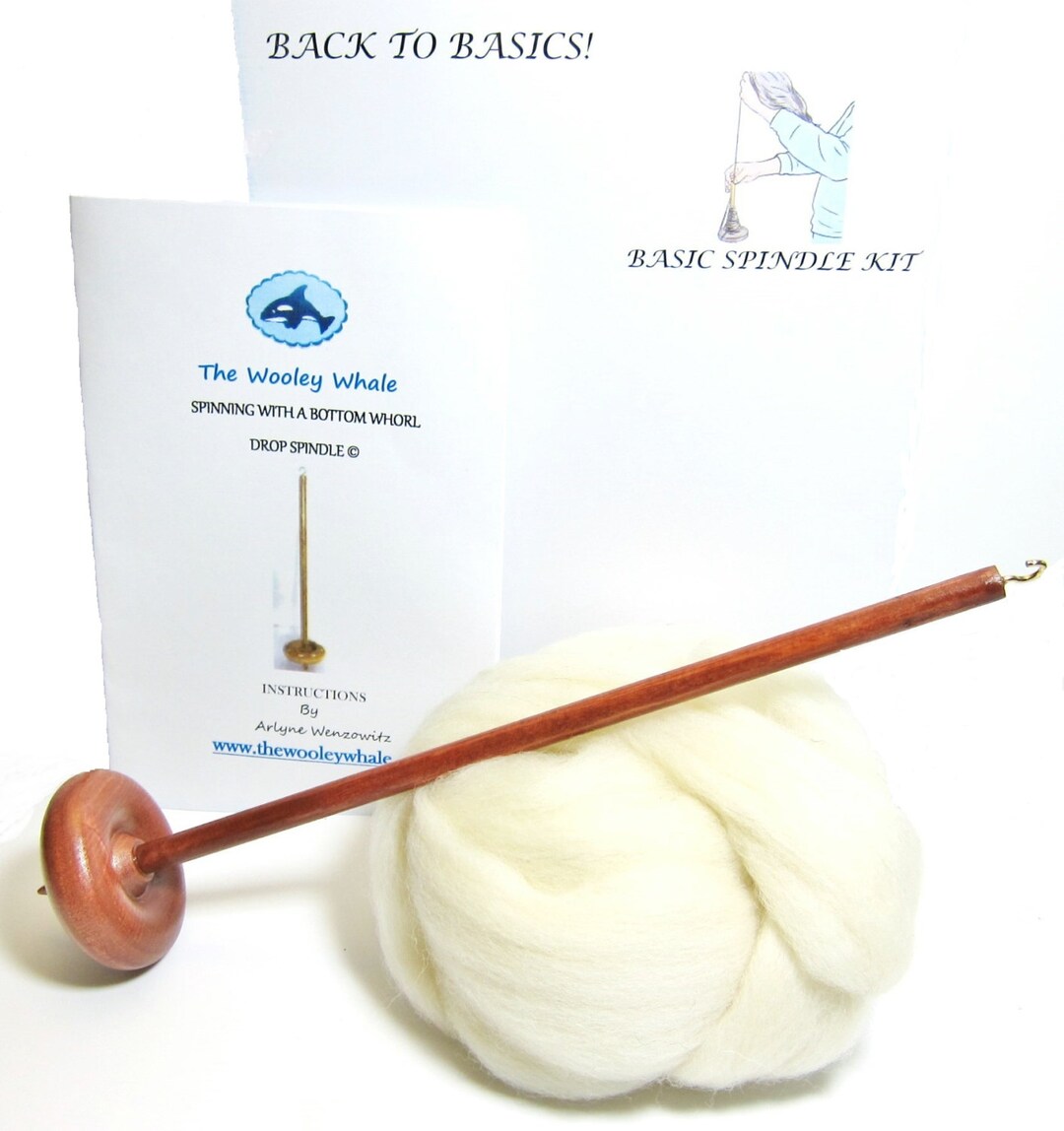 Drop Spindle Yarn Spinning Basic Kit Available in Either Top or Bottom