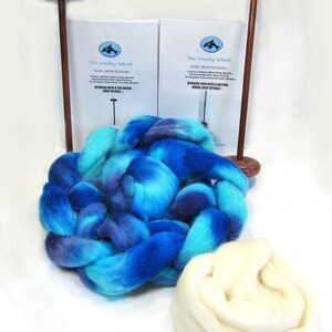 Double Drop Spindle Yarn Spinning Kit, Biloxi Blues, With Both Top and Bottom Whorl Spindle image 3