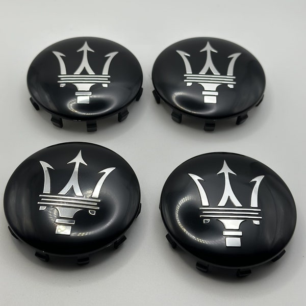 4pcs Maserati Qp & Ghibli Gts Black W/ Silver Wheel Center Cap 670025694 New